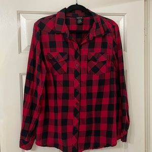 Buffalo plaid torrid collared shirt red black size 2